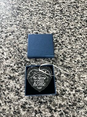 Heart-Shaped New Home Glass Ornament